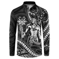 Filipinos Lapu Lapu Hero Button Sweatshirt Black Polynesian Tribal Tattoo