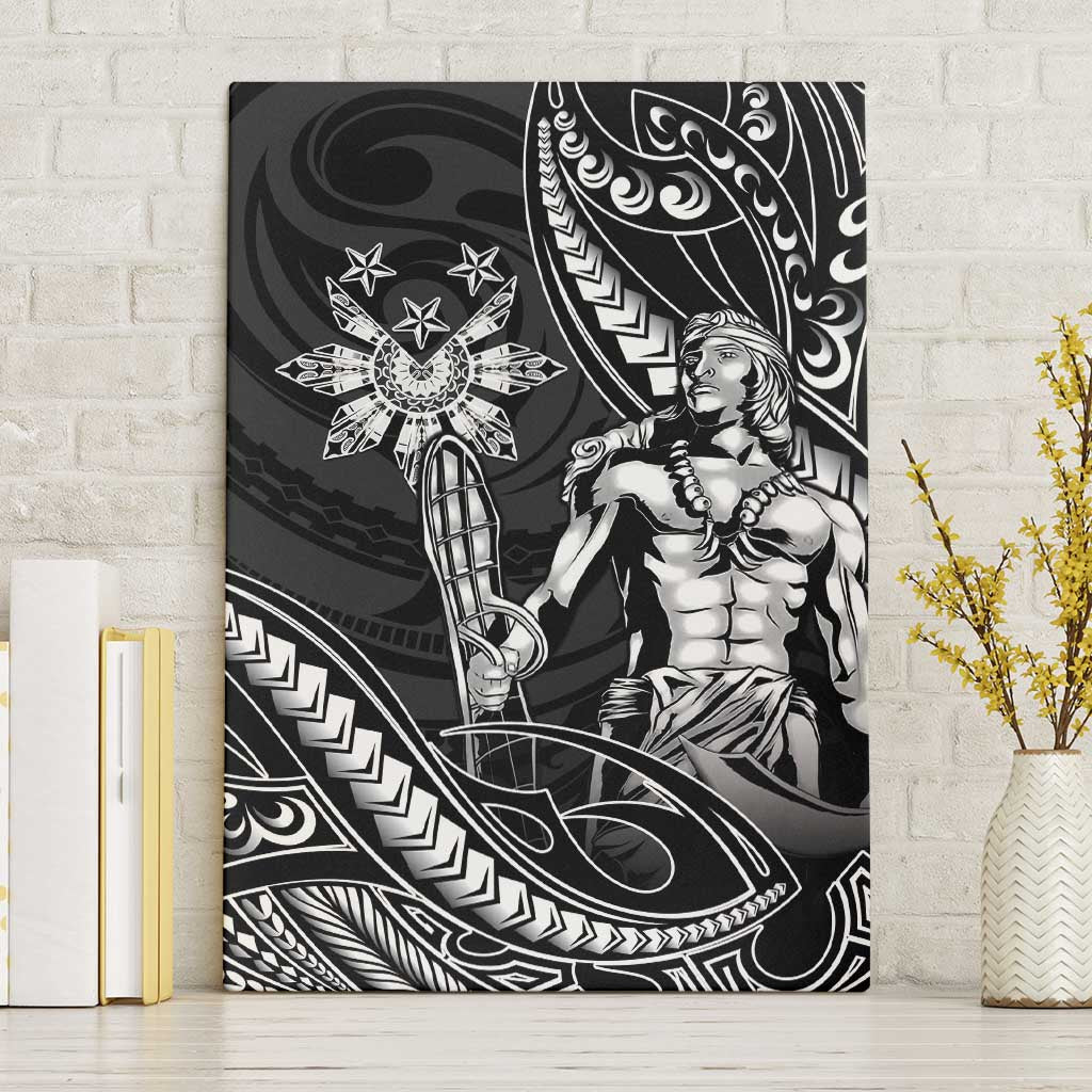 Filipinos Lapu Lapu Hero Canvas Wall Art Black Polynesian Tribal Tattoo