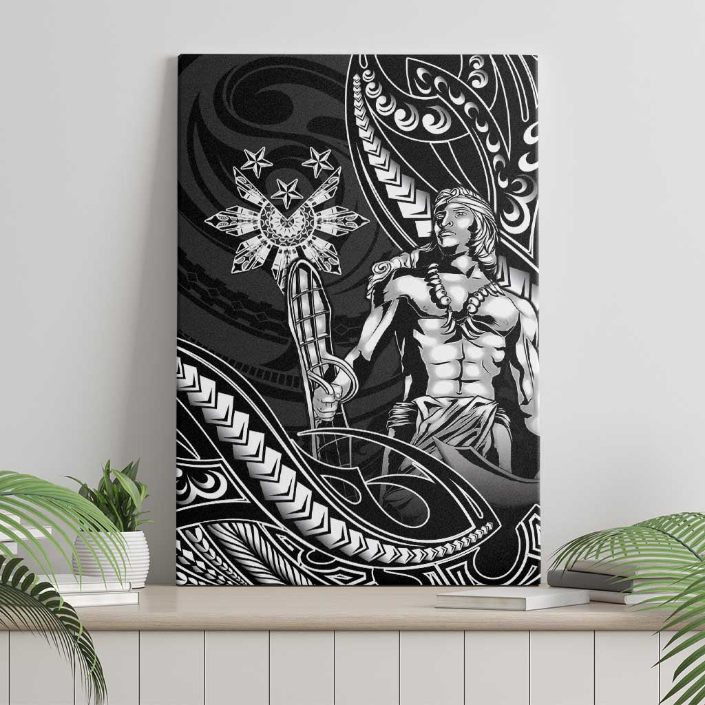 Filipinos Lapu Lapu Hero Canvas Wall Art Black Polynesian Tribal Tattoo