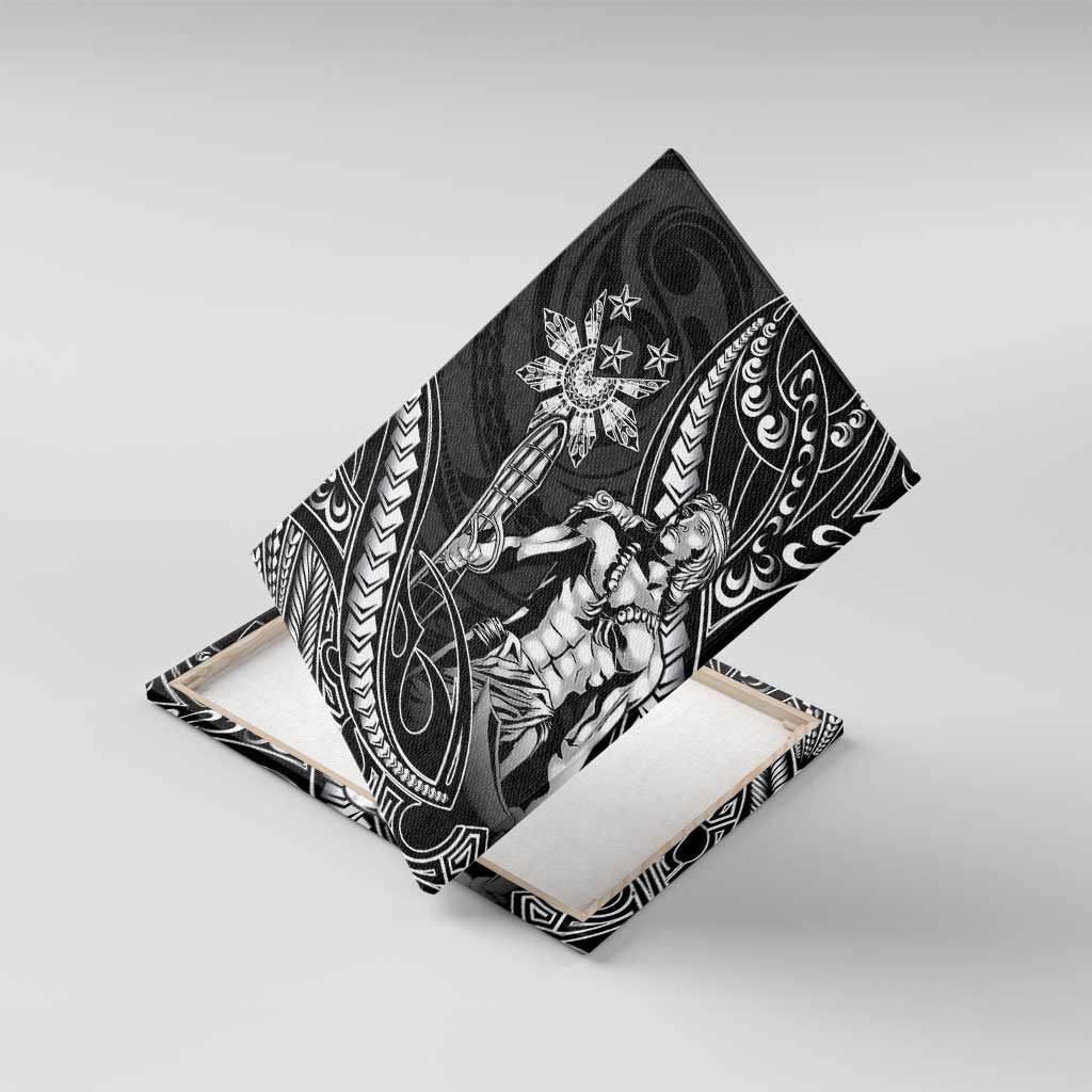 Filipinos Lapu Lapu Hero Canvas Wall Art Black Polynesian Tribal Tattoo