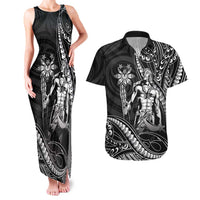 Filipinos Lapu Lapu Hero Couples Matching Tank Maxi Dress and Hawaiian Shirt Black Polynesian Tribal Tattoo LT05 Black - Polynesian Pride