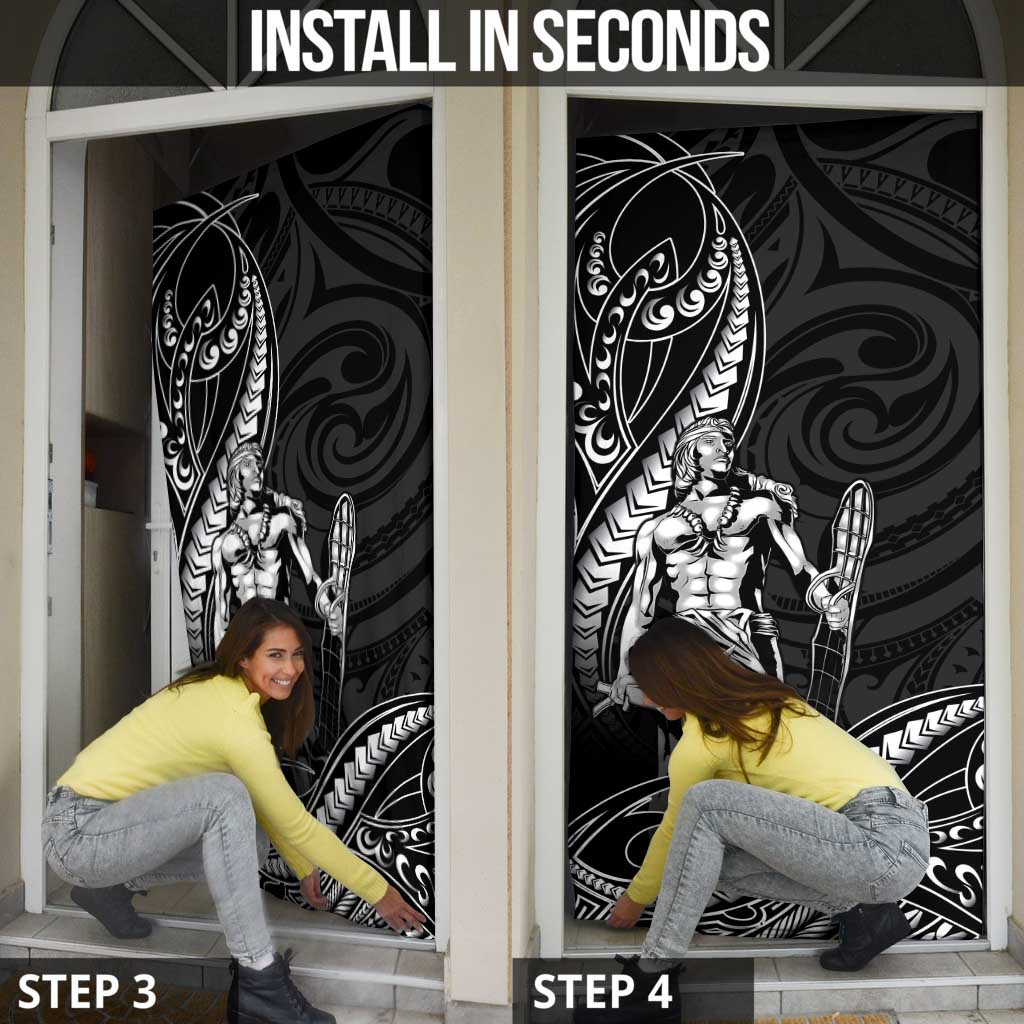 Filipinos Lapu Lapu Hero Door Cover Black Polynesian Tribal Tattoo