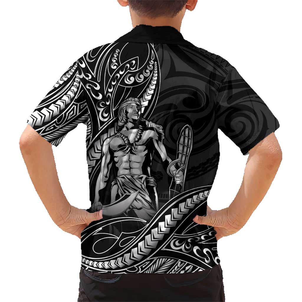 Filipinos Lapu Lapu Hero Family Matching Long Sleeve Bodycon Dress and Hawaiian Shirt Black Polynesian Tribal Tattoo LT05 - Polynesian Pride