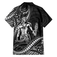 Filipinos Lapu Lapu Hero Family Matching Long Sleeve Bodycon Dress and Hawaiian Shirt Black Polynesian Tribal Tattoo LT05 - Polynesian Pride