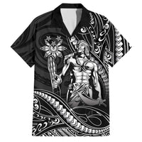 Filipinos Lapu Lapu Hero Family Matching Off Shoulder Short Dress and Hawaiian Shirt Black Polynesian Tribal Tattoo LT05 Dad's Shirt - Short Sleeve Black - Polynesian Pride