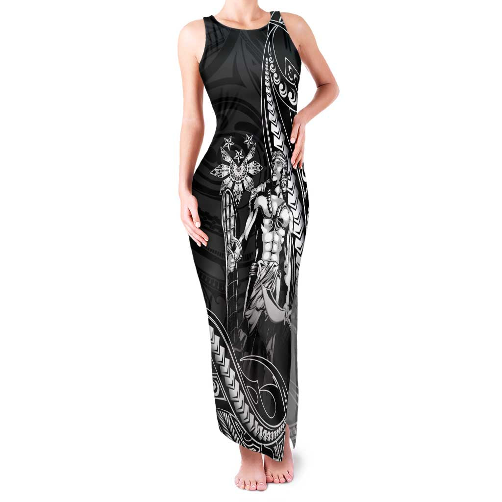 Filipinos Lapu Lapu Hero Family Matching Tank Maxi Dress and Hawaiian Shirt Black Polynesian Tribal Tattoo LT05 Mom's Dress Black - Polynesian Pride