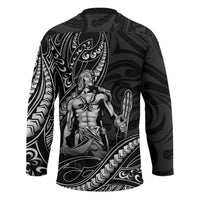 Filipinos Lapu Lapu Hero Hockey Jersey Black Polynesian Tribal Tattoo