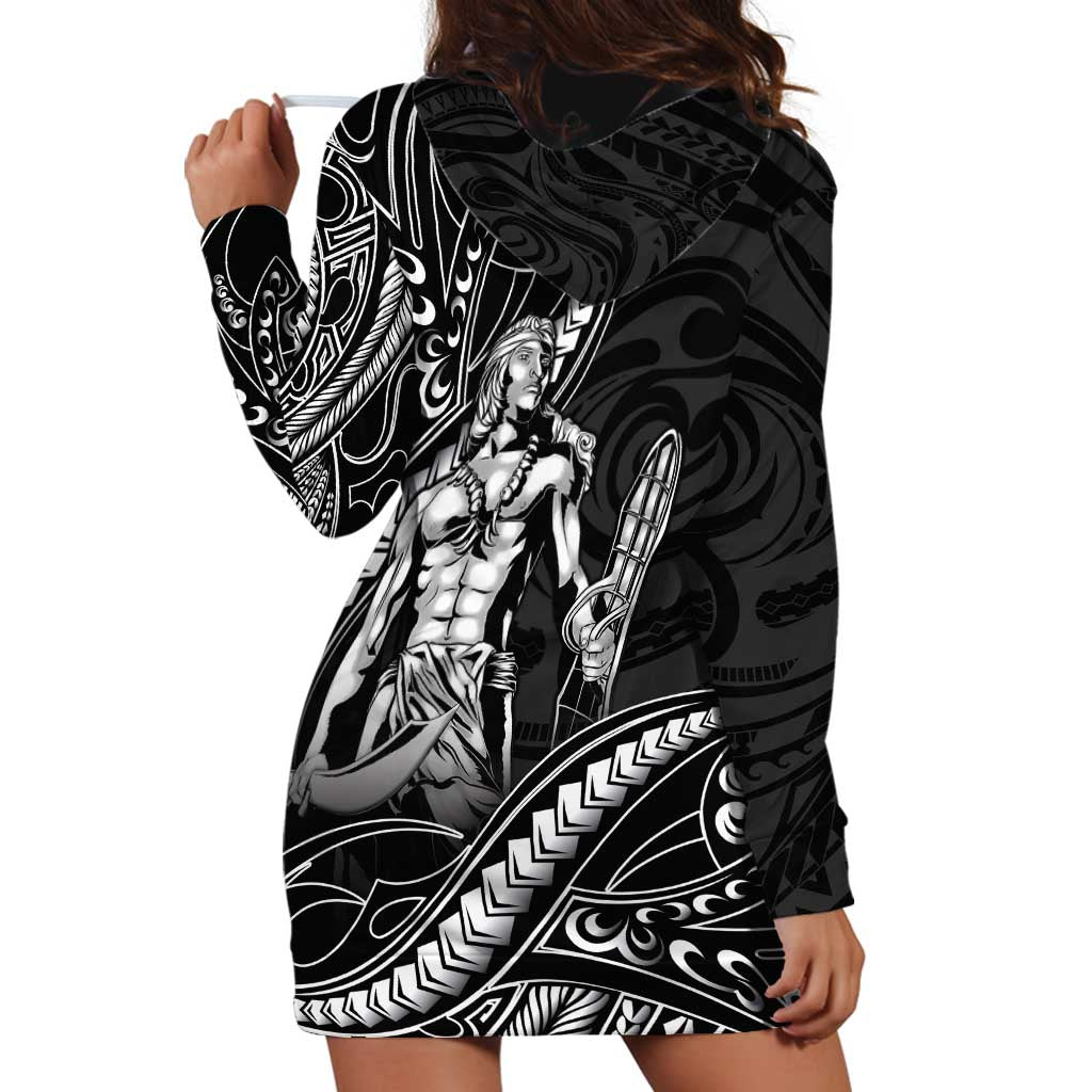 Filipinos Lapu Lapu Hero Hoodie Dress Black Polynesian Tribal Tattoo LT05 - Polynesian Pride