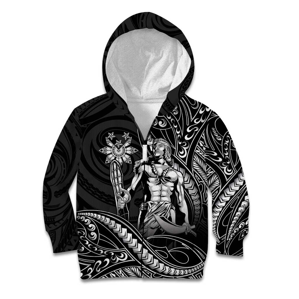 Filipinos Lapu Lapu Hero Kid Hoodie Black Polynesian Tribal Tattoo