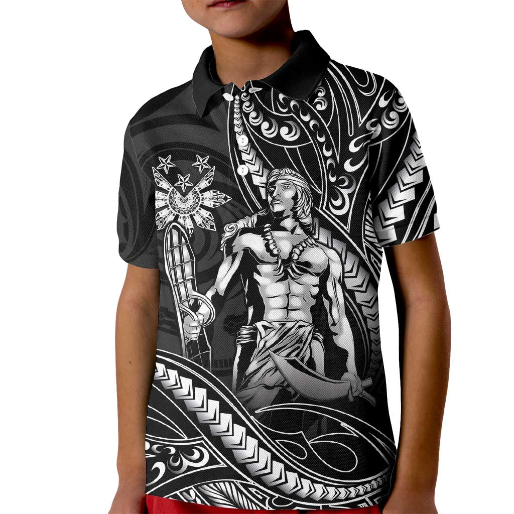 Filipinos Lapu Lapu Hero Kid Polo Shirt Black Polynesian Tribal Tattoo LT05 Kid Black - Polynesian Pride