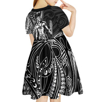 Filipinos Lapu Lapu Hero Kid Short Sleeve Dress Black Polynesian Tribal Tattoo LT05 - Polynesian Pride