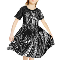 Filipinos Lapu Lapu Hero Kid Short Sleeve Dress Black Polynesian Tribal Tattoo LT05 - Polynesian Pride