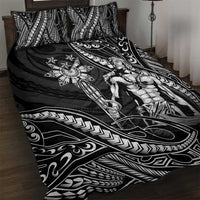 Filipinos Lapu Lapu Hero Quilt Bed Set Black Polynesian Tribal Tattoo