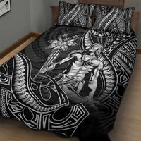 Filipinos Lapu Lapu Hero Quilt Bed Set Black Polynesian Tribal Tattoo