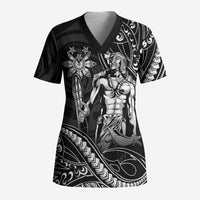 Filipinos Lapu Lapu Hero Scrub Top Black Polynesian Tribal Tattoo