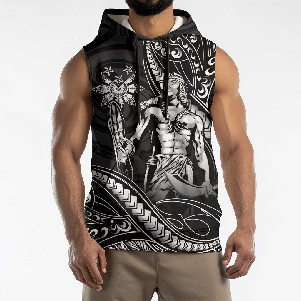 Filipinos Lapu Lapu Hero Sleeveless Hoodie Black Polynesian Tribal Tattoo LT05 - Polynesian Pride