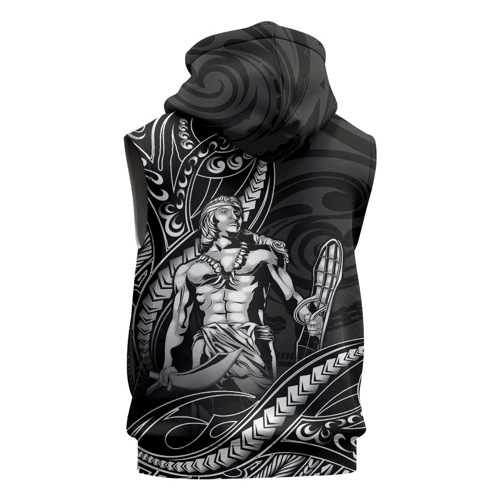 Filipinos Lapu Lapu Hero Sleeveless Zip Hoodie Black Polynesian Tribal Tattoo LT05 - Polynesian Pride