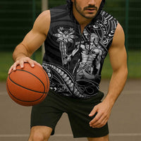 Filipinos Lapu Lapu Hero Sleeveless Zip Hoodie Black Polynesian Tribal Tattoo LT05 - Polynesian Pride