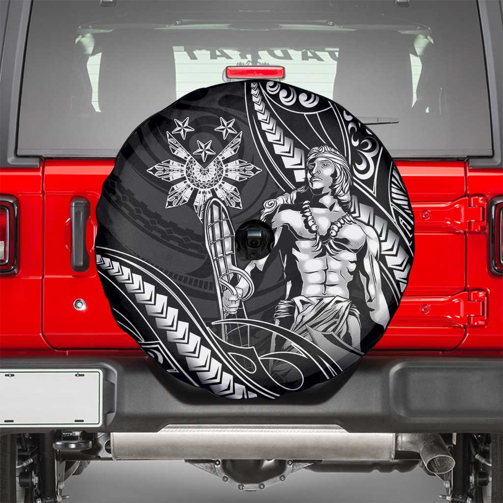 Filipinos Lapu Lapu Hero Spare Tire Cover Black Polynesian Tribal Tattoo