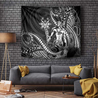 Filipinos Lapu Lapu Hero Tapestry Black Polynesian Tribal Tattoo