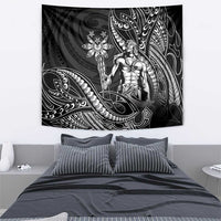 Filipinos Lapu Lapu Hero Tapestry Black Polynesian Tribal Tattoo