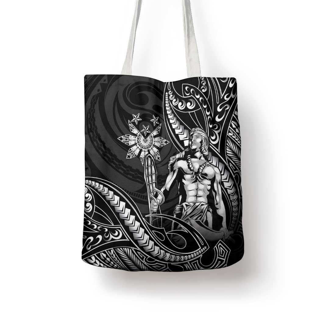 Filipinos Lapu Lapu Hero Tote Bag Black Polynesian Tribal Tattoo
