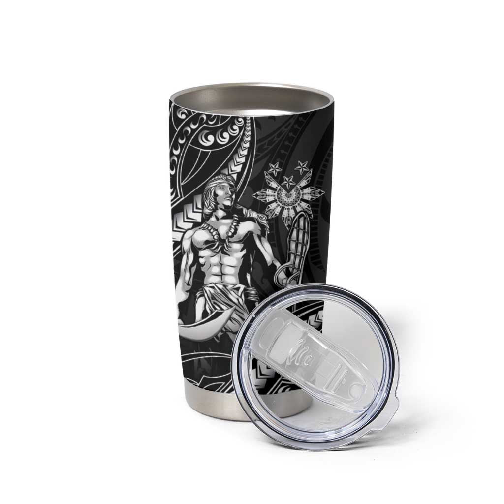 Filipinos Lapu Lapu Hero Tumbler Cup Black Polynesian Tribal Tattoo