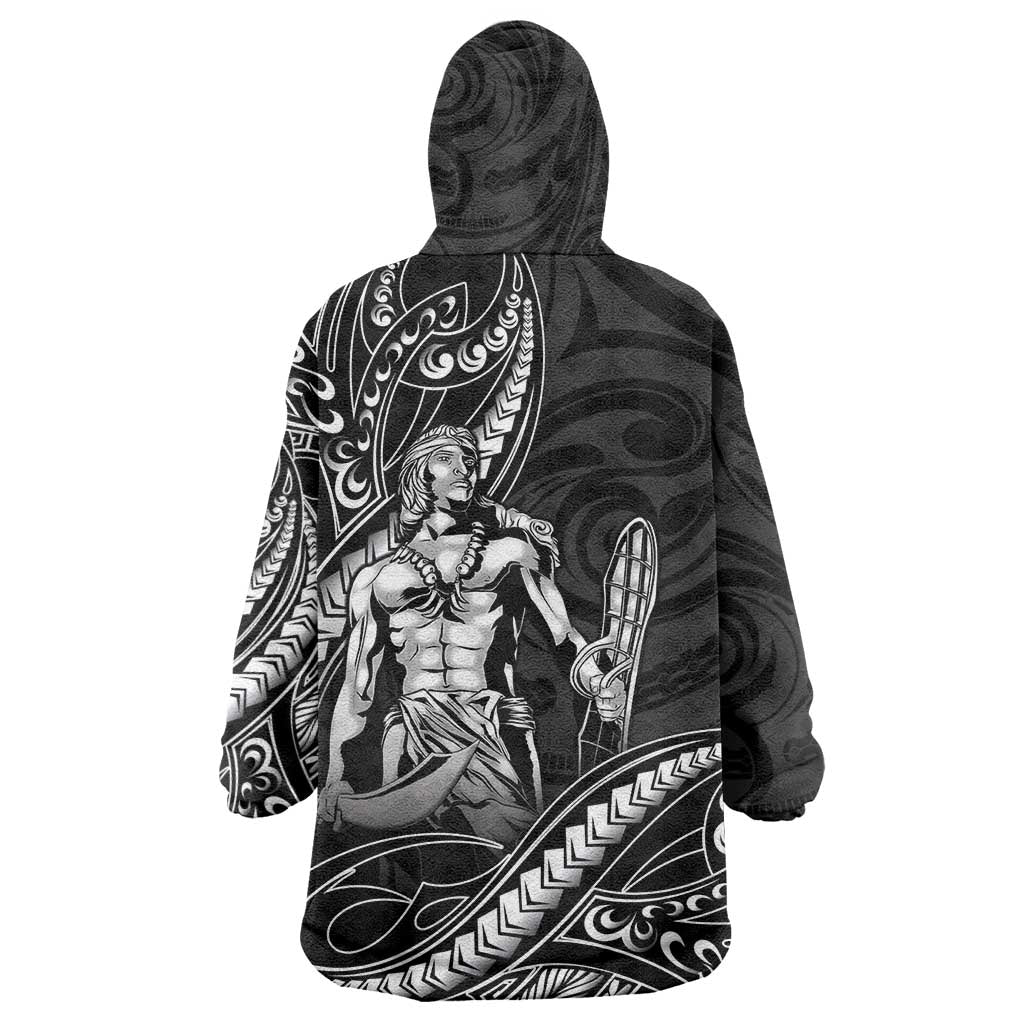 Filipinos Lapu Lapu Hero Wearable Blanket Hoodie Black Polynesian Tribal Tattoo LT05 - Polynesian Pride
