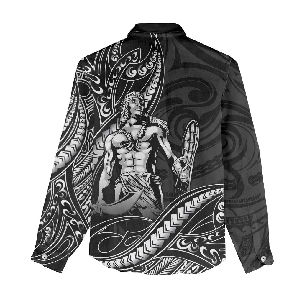 Filipinos Lapu Lapu Hero Women Casual Shirt Black Polynesian Tribal Tattoo LT05 - Polynesian Pride