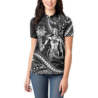 Filipinos Lapu Lapu Hero Women Polo Shirt Black Polynesian Tribal Tattoo LT05 - Polynesian Pride