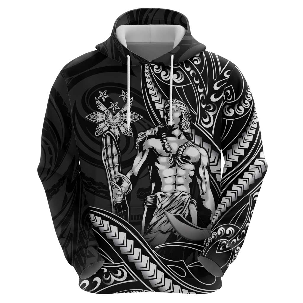 Filipinos Lapu Lapu Hero Zip Hoodie Black Polynesian Tribal Tattoo