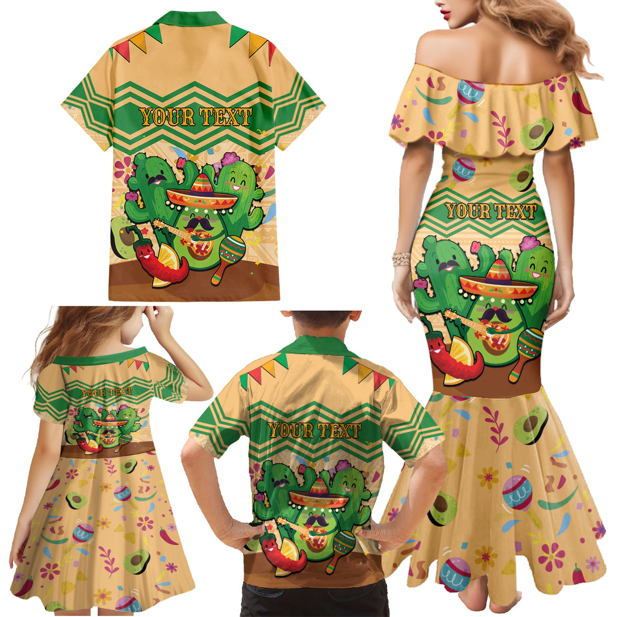 Personalised Hawaii Cinco De Mayo Family Matching Mermaid Dress and Hawaiian Shirt Funny Style LT05 - Polynesian Pride