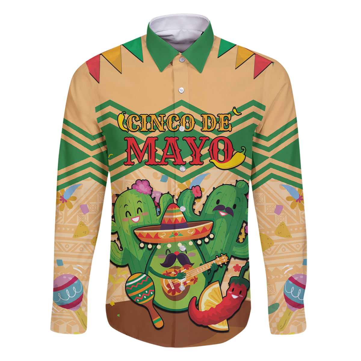 Personalised Hawaii Cinco De Mayo Family Matching Mermaid Dress and Hawaiian Shirt Funny Style LT05 Dad's Shirt - Long Sleeve Brown - Polynesian Pride