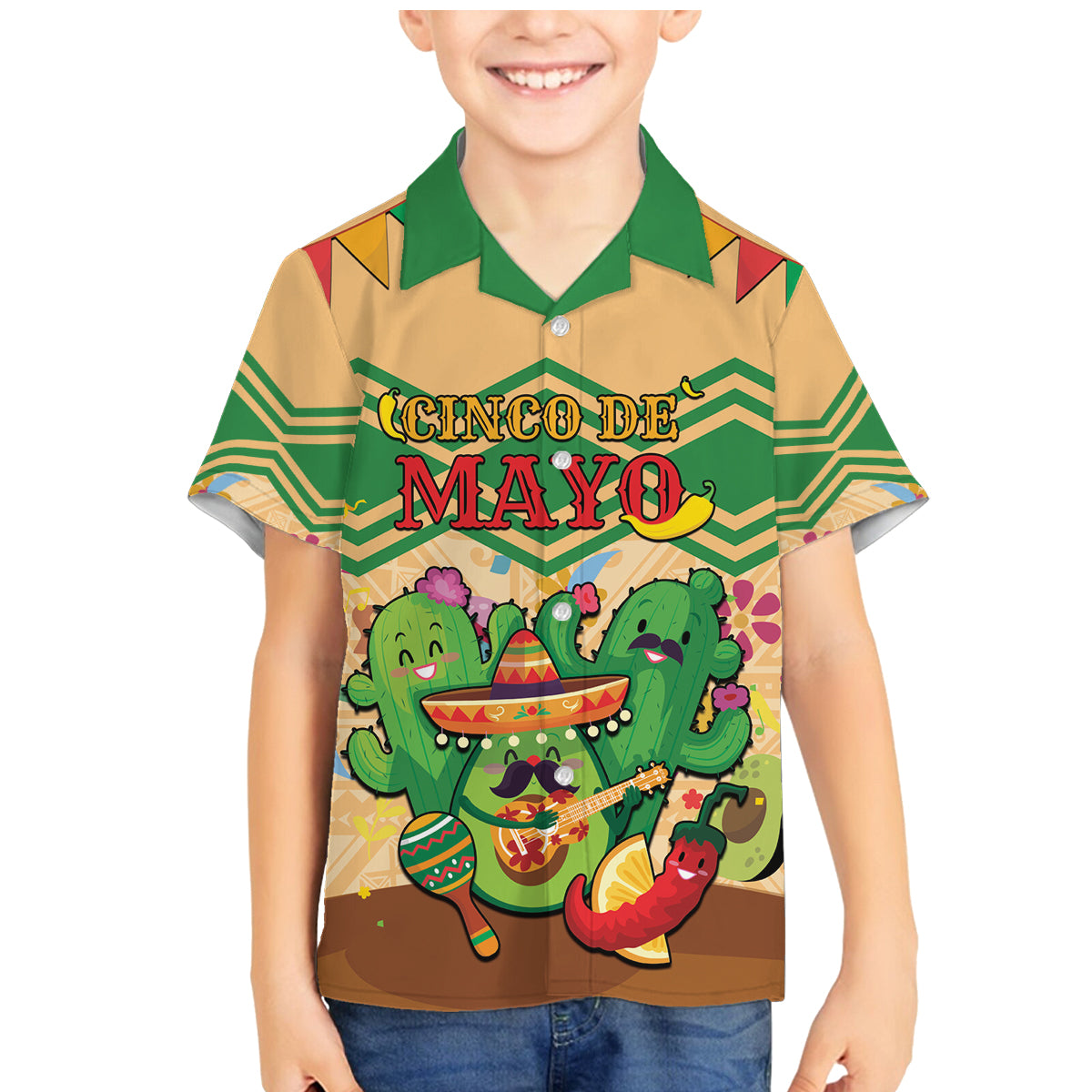 Personalised Hawaii Cinco De Mayo Family Matching Mermaid Dress and Hawaiian Shirt Funny Style LT05 Son's Shirt Brown - Polynesian Pride