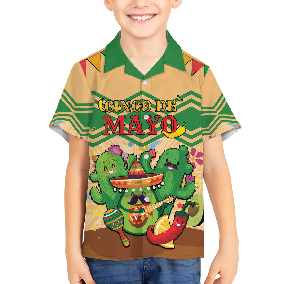Personalised Hawaii Cinco De Mayo Family Matching Off Shoulder Maxi Dress and Hawaiian Shirt Funny Style LT05 Son's Shirt Brown - Polynesian Pride