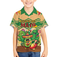 Personalised Hawaii Cinco De Mayo Family Matching Off Shoulder Maxi Dress and Hawaiian Shirt Funny Style LT05 Son's Shirt Brown - Polynesian Pride