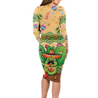 Personalised Hawaii Cinco De Mayo Long Sleeve Bodycon Dress Funny Style LT05 - Polynesian Pride