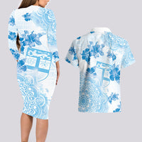Happy Fiji Girmit Day Couples Matching Long Sleeve Bodycon Dress and Hawaiian Shirt Fijian Tapa With Mandala Pattern LT05 - Polynesian Pride
