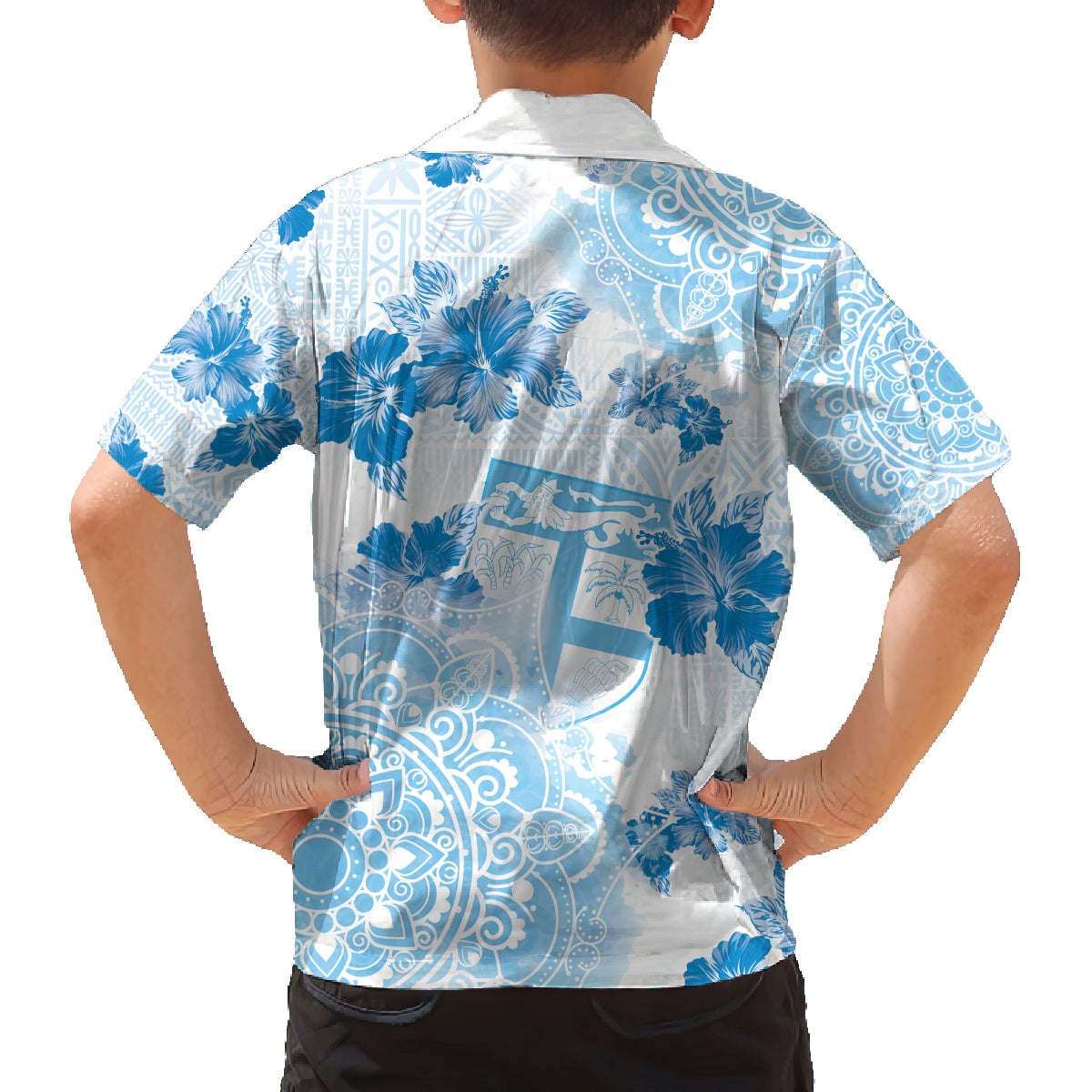 Happy Fiji Girmit Day Family Matching Off The Shoulder Long Sleeve Dress and Hawaiian Shirt Fijian Tapa With Mandala Pattern LT05 - Polynesian Pride