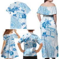 Happy Fiji Girmit Day Family Matching Off Shoulder Maxi Dress and Hawaiian Shirt Fijian Tapa With Mandala Pattern LT05 - Polynesian Pride