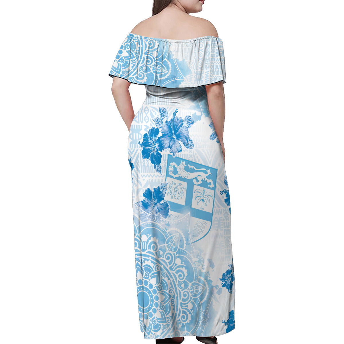 Happy Fiji Girmit Day Family Matching Off Shoulder Maxi Dress and Hawaiian Shirt Fijian Tapa With Mandala Pattern LT05 - Polynesian Pride