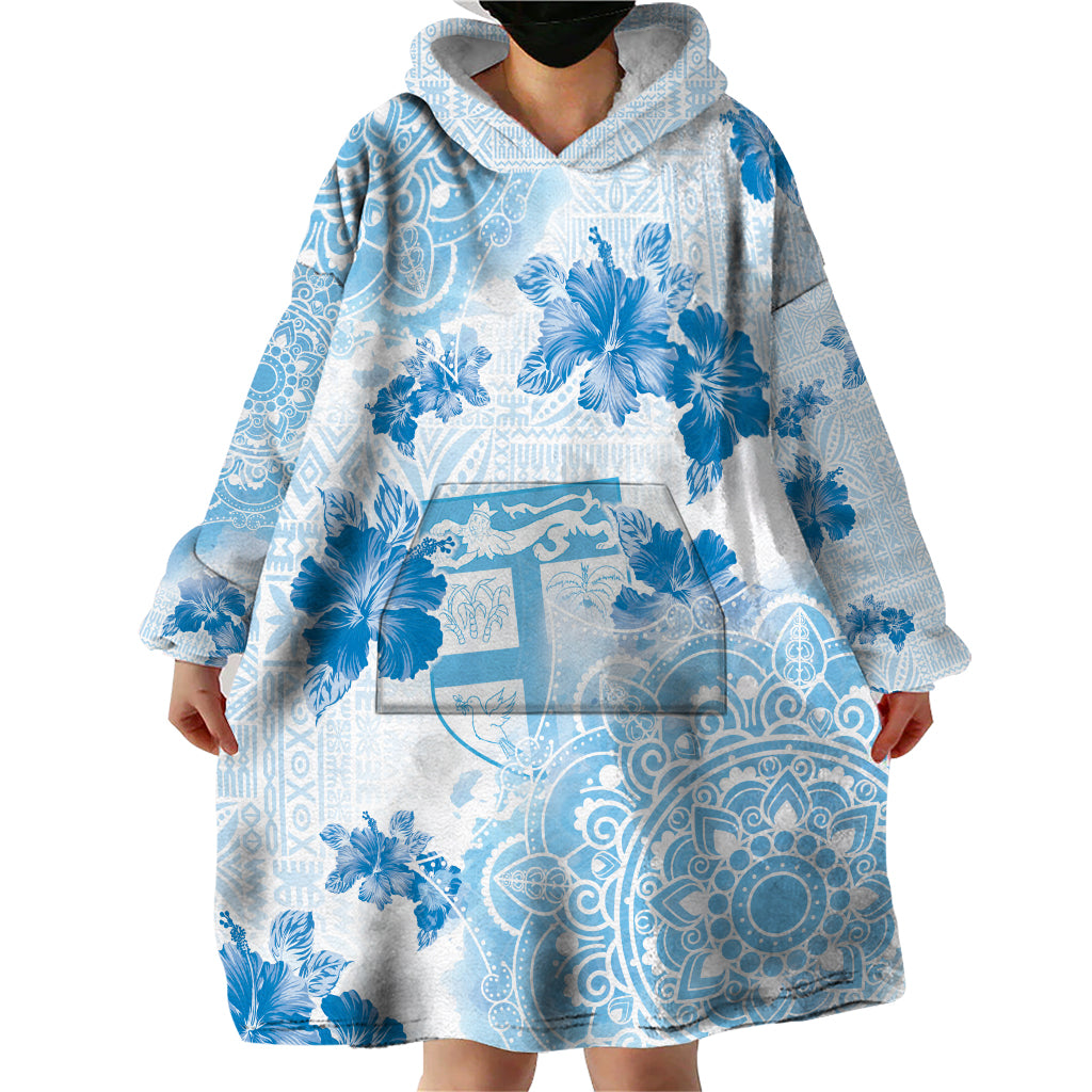 Happy Fiji Girmit Day Wearable Blanket Hoodie Fijian Tapa With Mandala Pattern LT05 - Polynesian Pride