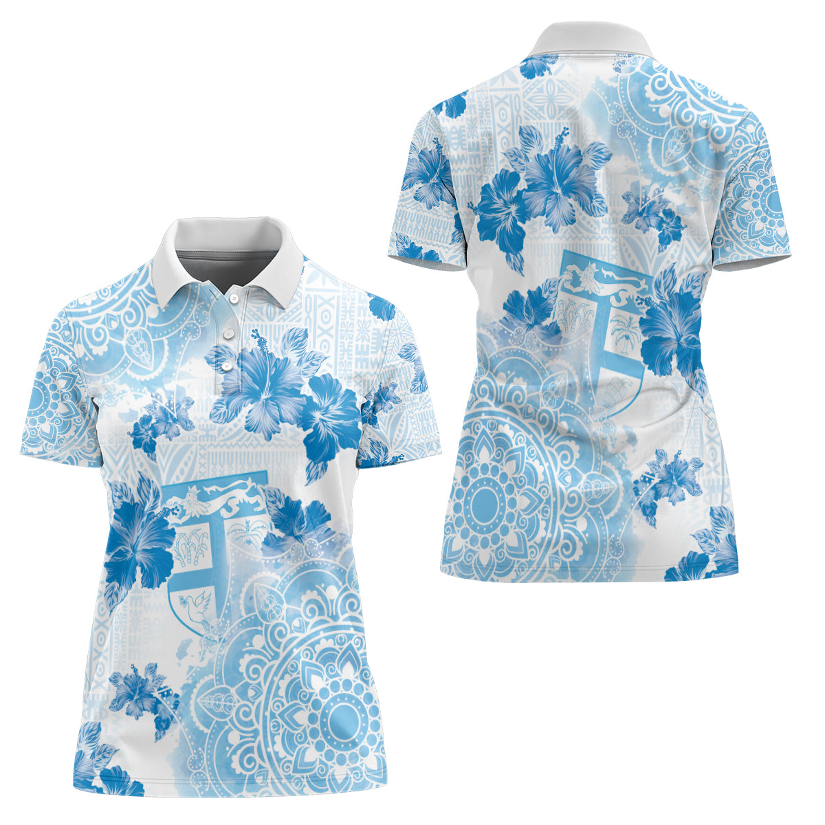 Happy Fiji Girmit Day Women Polo Shirt Fijian Tapa With Mandala Pattern LT05 - Polynesian Pride