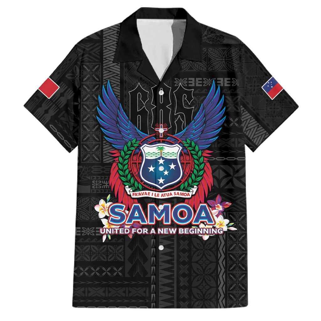 Samoa 64th Independence Anniversary Family Matching Off Shoulder Short Dress and Hawaiian Shirt