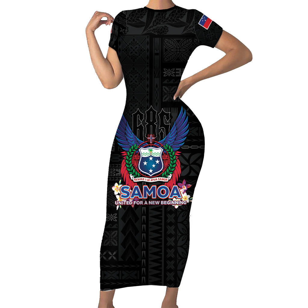 Samoa 64th Independence Anniversary Short Sleeve Bodycon Dress