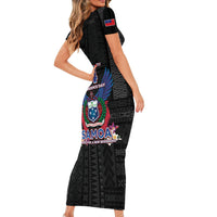Samoa 64th Independence Anniversary Short Sleeve Bodycon Dress