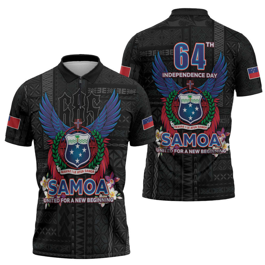 Samoa 64th Independence Anniversary Zipper Polo Shirt