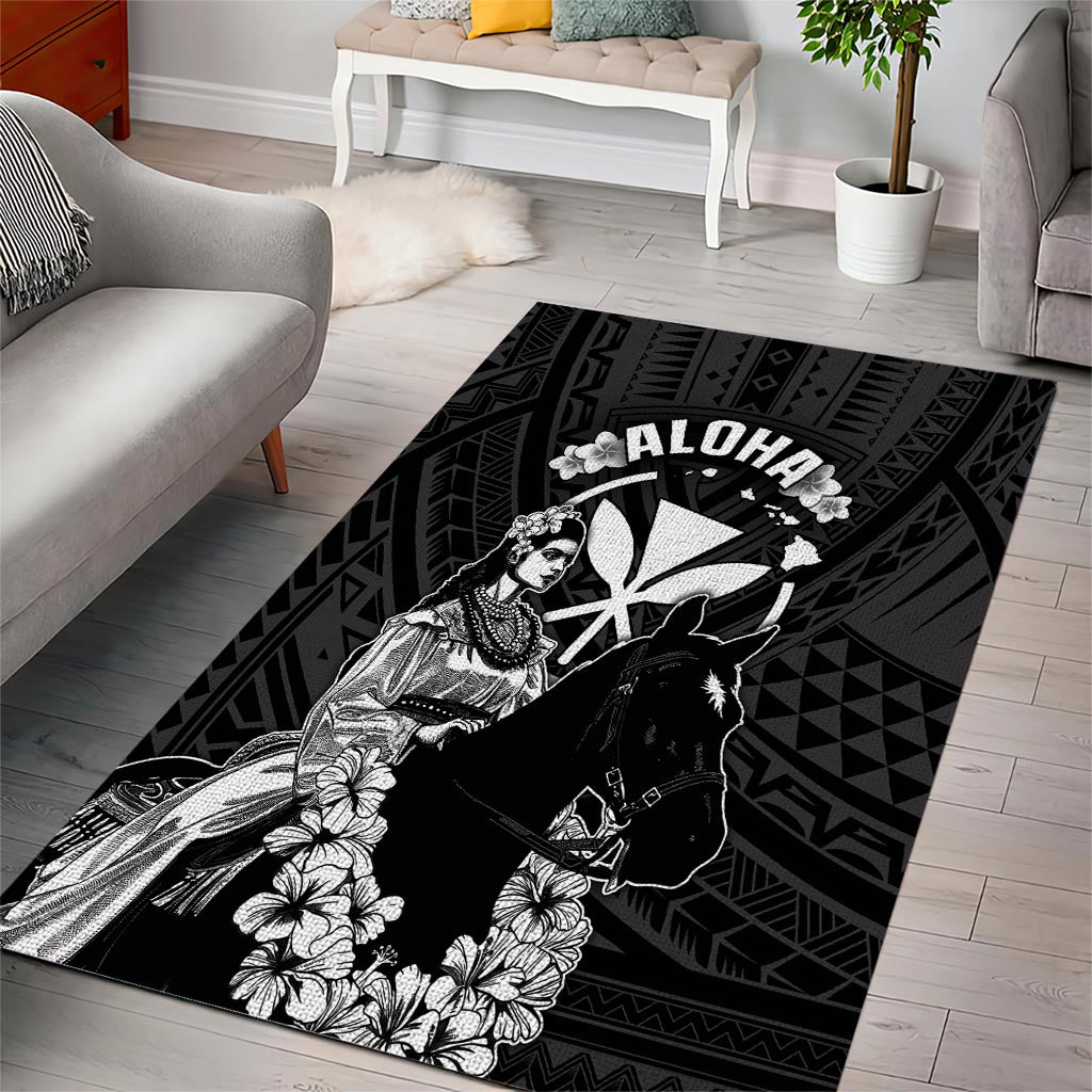 Hawaii King Kamehameha Day Parade Area Rug With Pa'u Riders Plumeria Kakau Tribal Pattern LT05 - Polynesian Pride