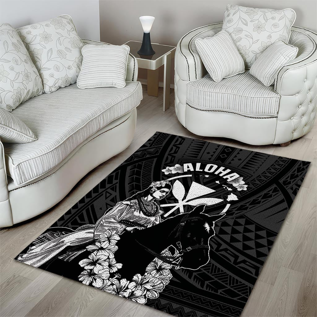 Hawaii King Kamehameha Day Parade Area Rug With Pa'u Riders Plumeria Kakau Tribal Pattern LT05 - Polynesian Pride