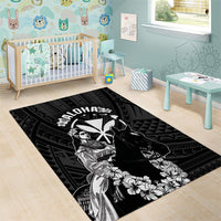 Hawaii King Kamehameha Day Parade Area Rug With Pa'u Riders Plumeria Kakau Tribal Pattern LT05 - Polynesian Pride